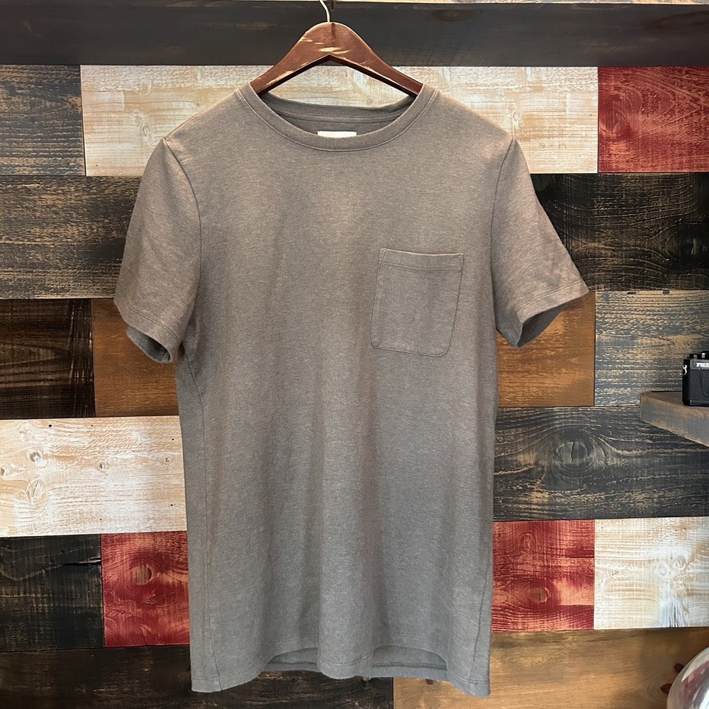 Taylor Stitch Pocket T Shirt Cotton Grey Brown Size 40